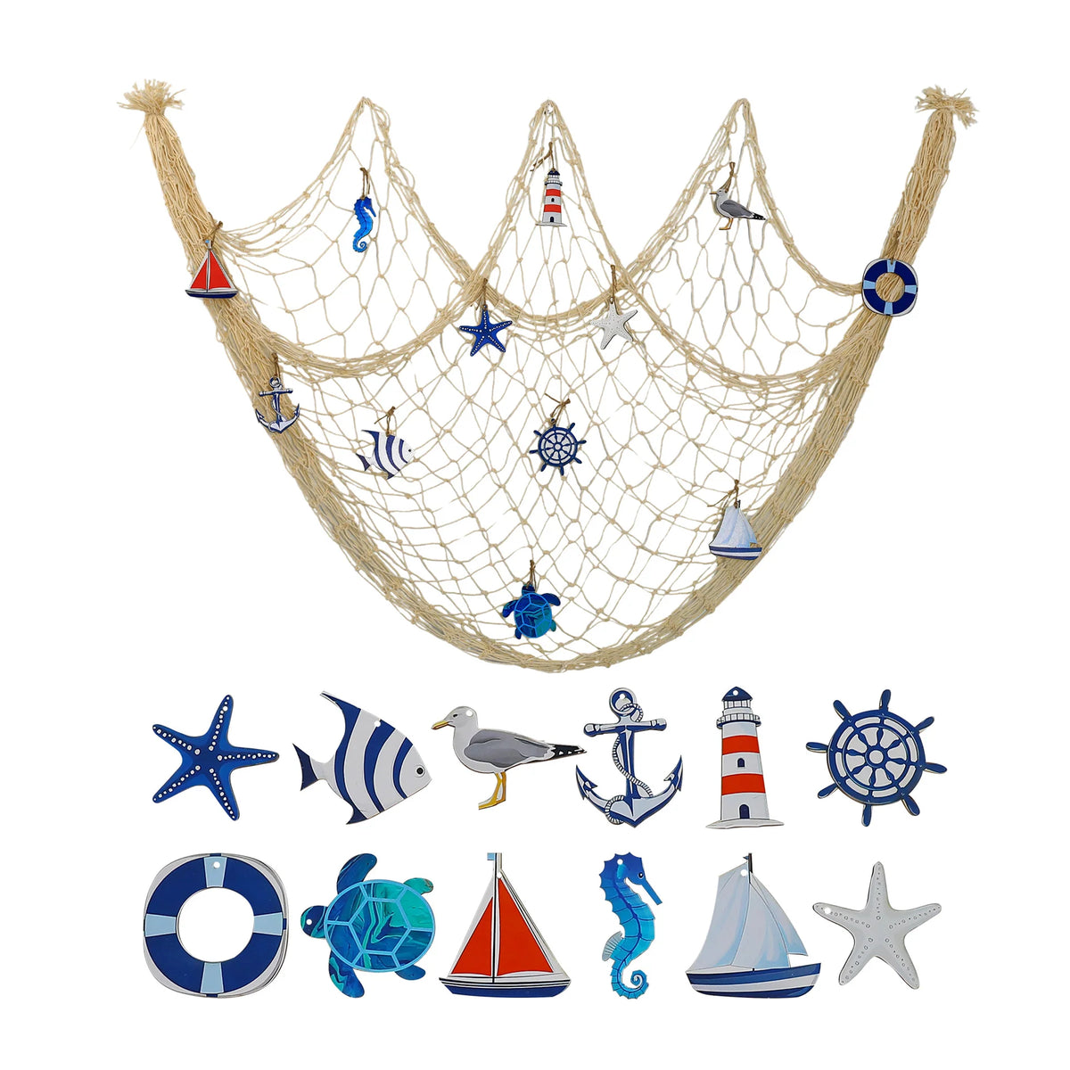 Wanddecoratie Nautische Stijl Wandnet voor Woonkamer en Kinderkamer 6