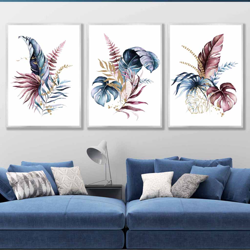 Wanddecoratie Set van 3 Botanische Posters 1