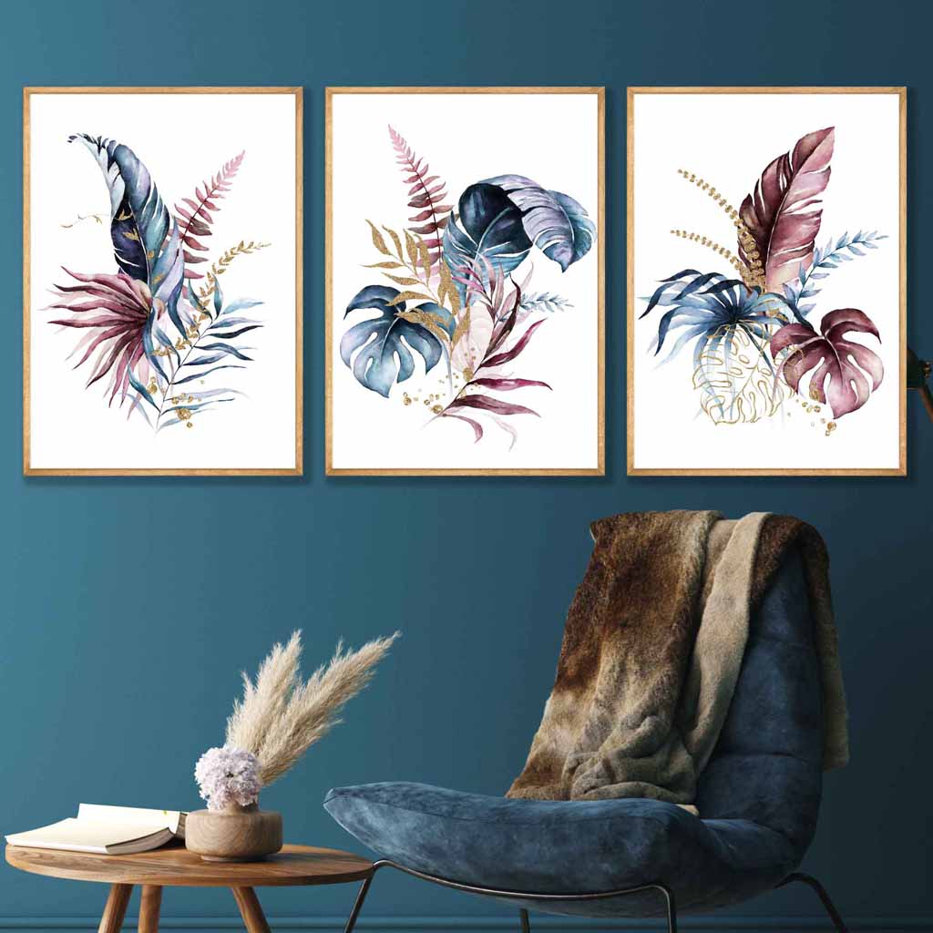 Wanddecoratie Set van 3 Botanische Posters 2