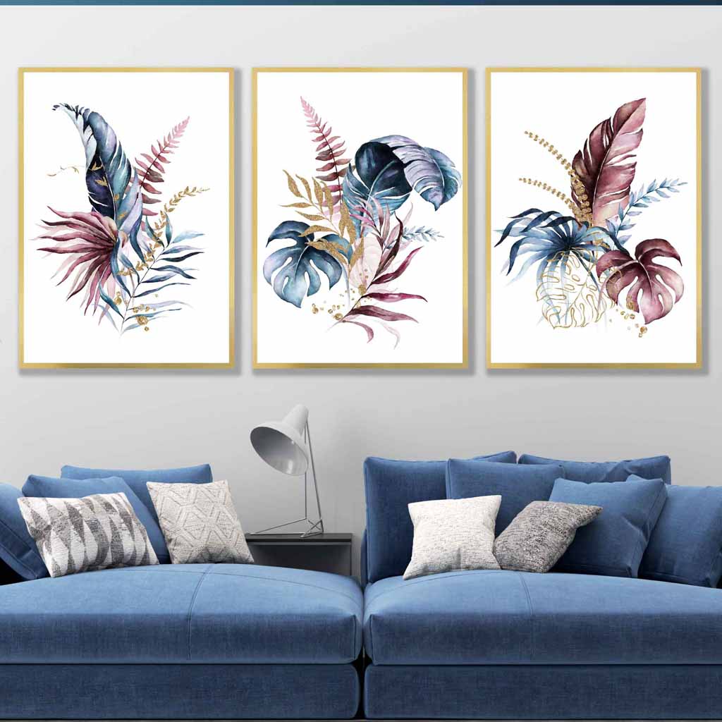 Wanddecoratie Set van 3 Botanische Posters 5