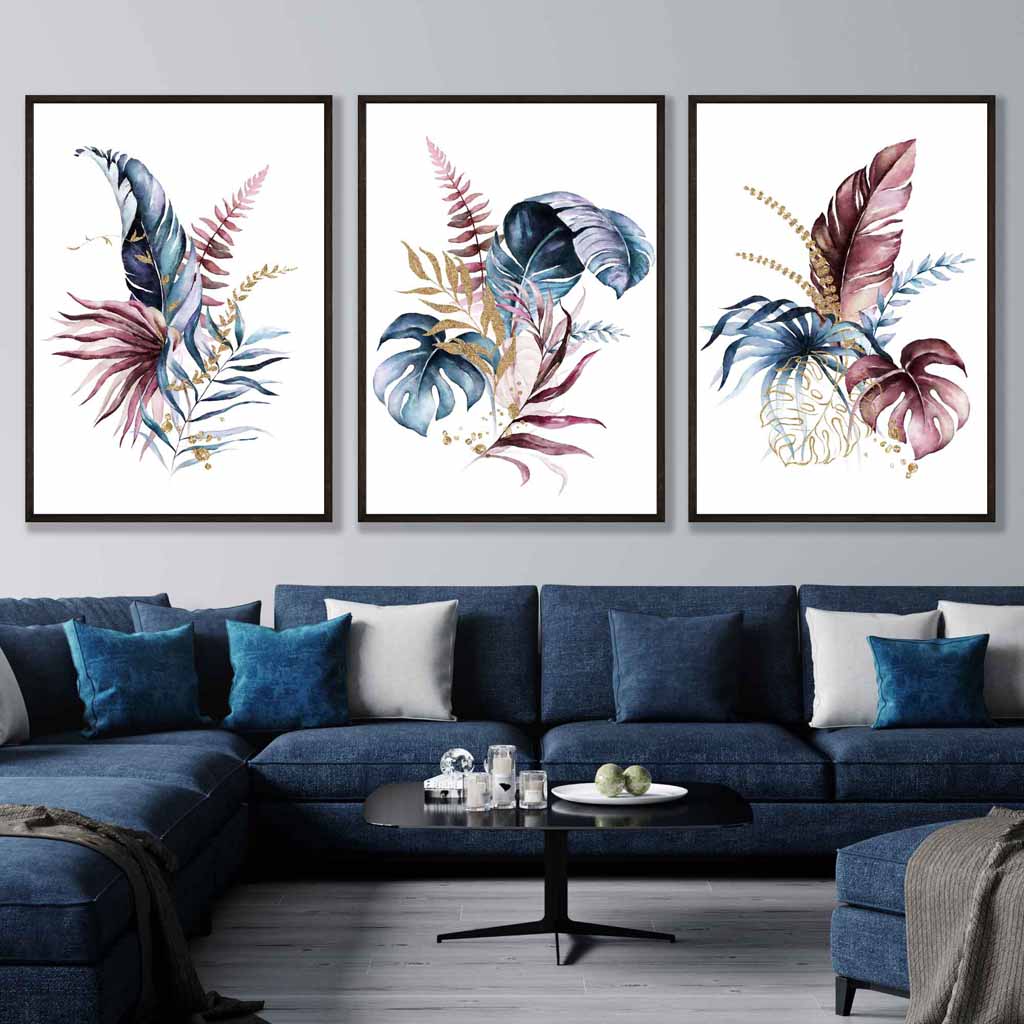 Wanddecoratie Set van 3 Botanische Posters 6