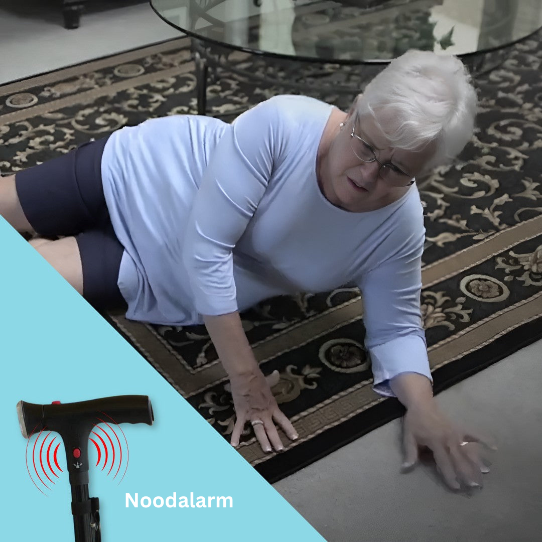 Wandelstok met LED-lamp en dubbele handvatten 1