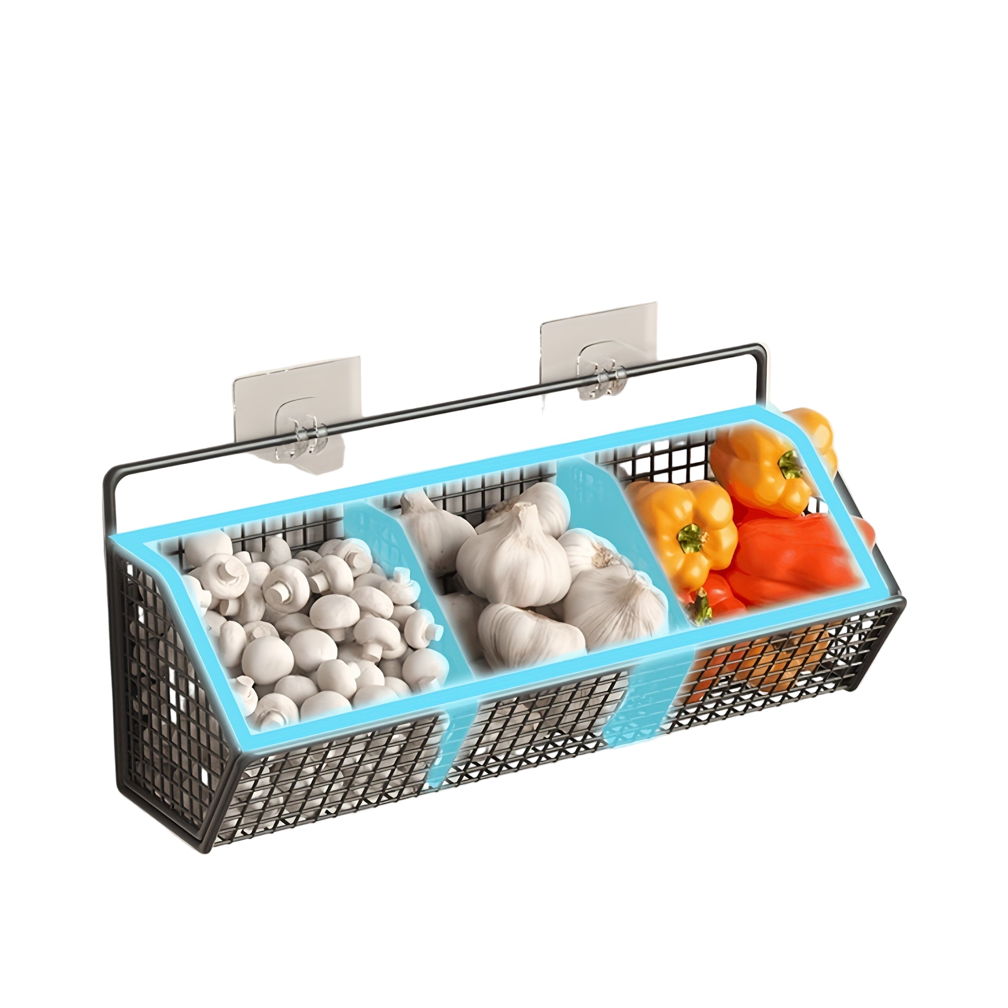 Wandgemonteerde Keuken Opbergmand voor Groenten en Kruiden 4