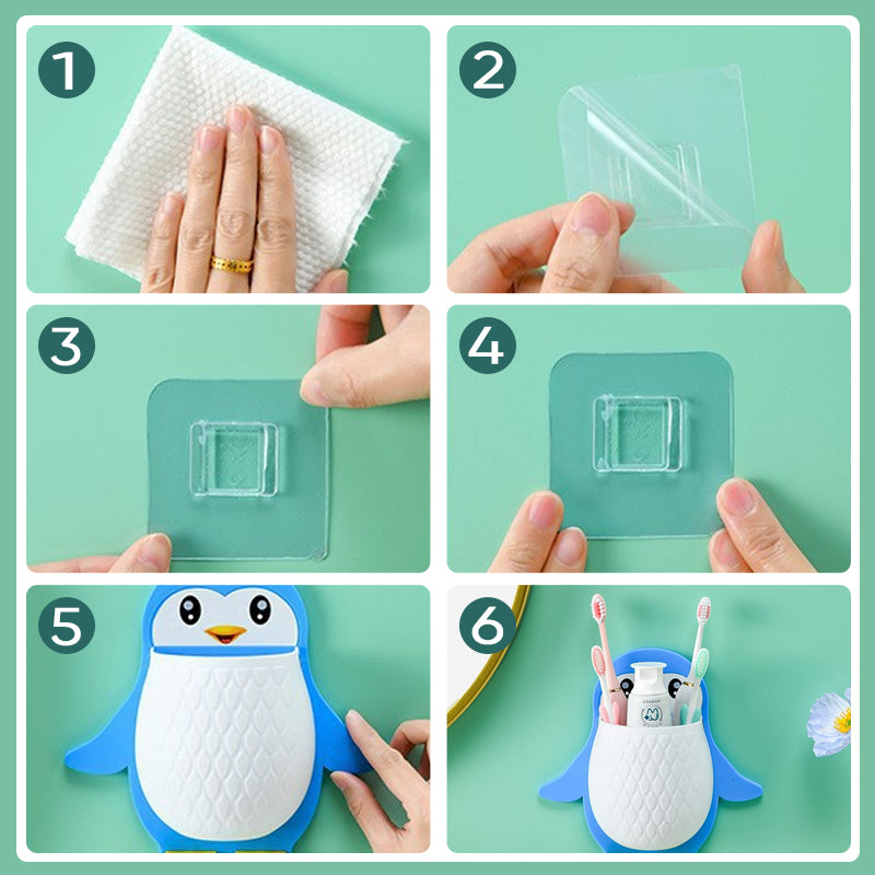 Wandgemonteerde Telefoonhouder in Pinguïn Design 8