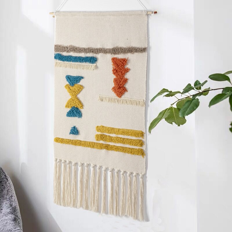 Wandkleed Boho Handgeweven met Kwastjes voor Woonkamer Decoratie 5