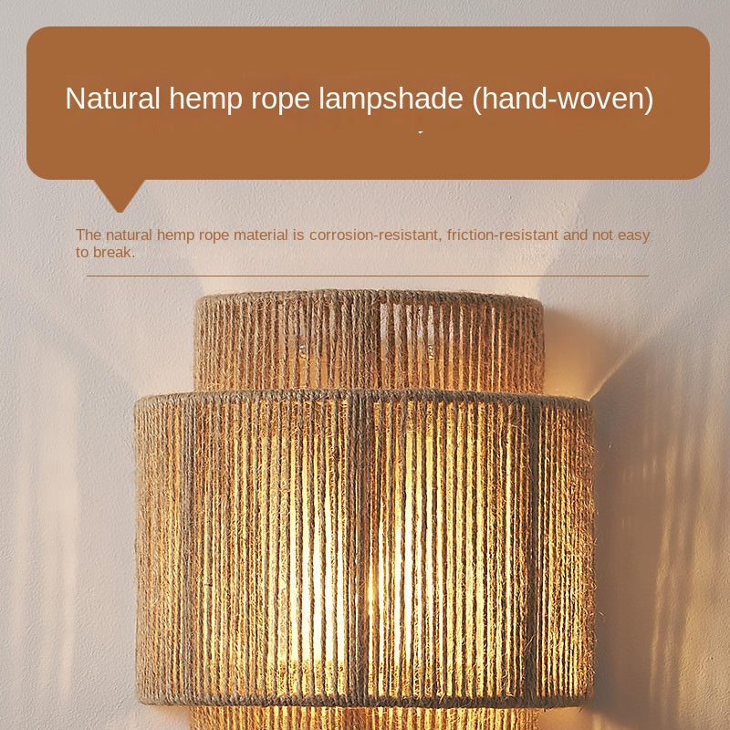 Wandlamp Boheemse Vintage Rotan Design 5