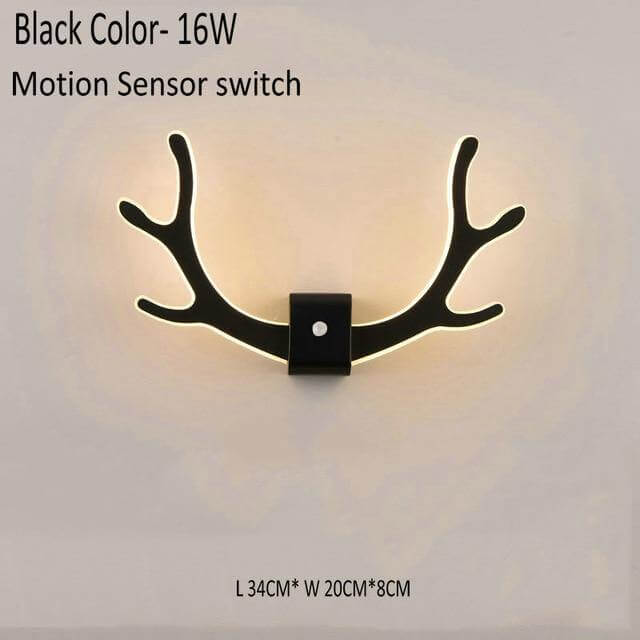 Wandlamp met Bewegingssensor en Creatief Hertengewei 0