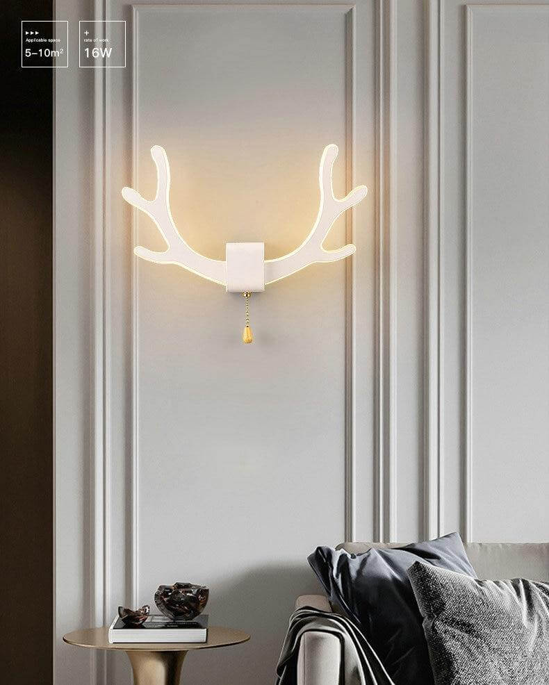 Wandlamp met Bewegingssensor en Creatief Hertengewei 1