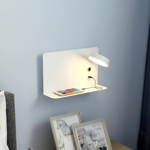 Wandlamp met USB-oplader en Schakelaar voor Slaapkamer 4