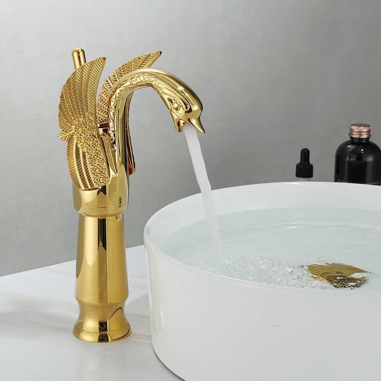 Wastafelkraan Gouden Design met Enkele Handgreep 9