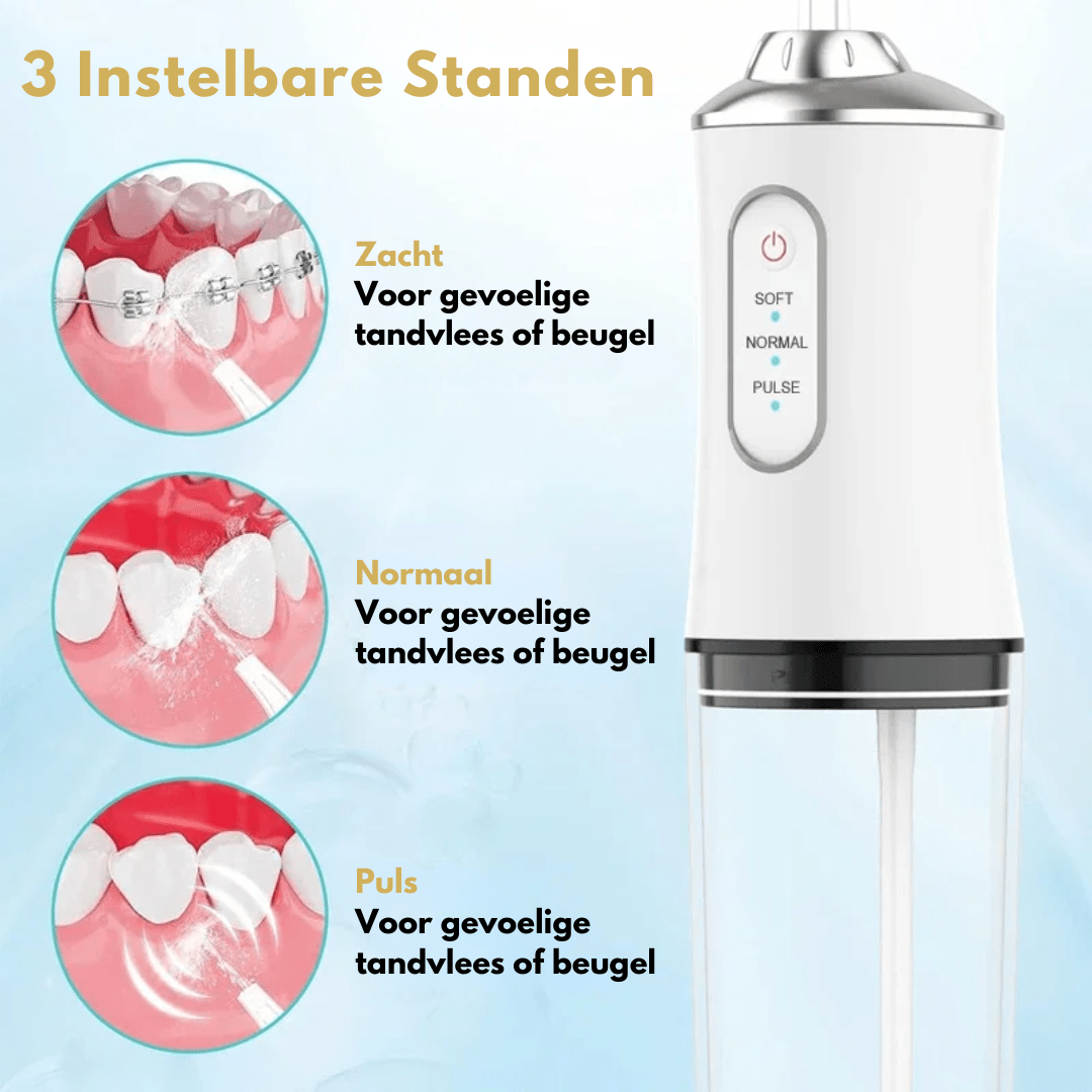 Waterflosser Met 3 Drukinstellingen En 360° Draaibaar Mondstuk 8