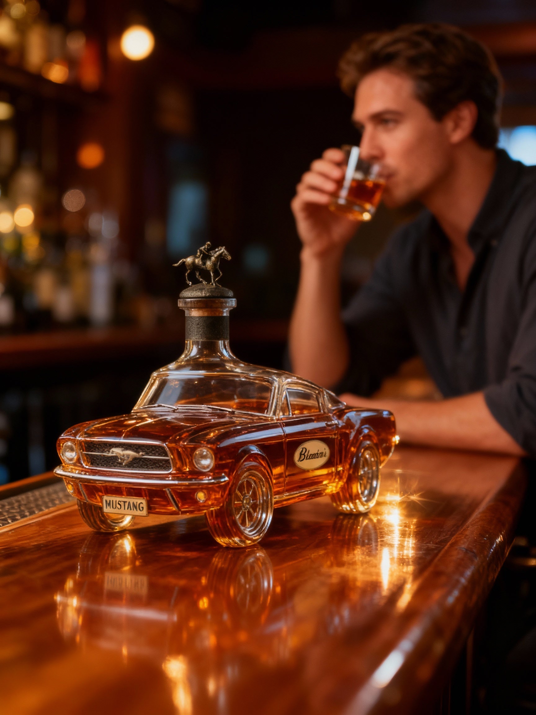 Whiskykaraf Auto Vorm Mustang voor Thuisbar Decoratief Accent 0
