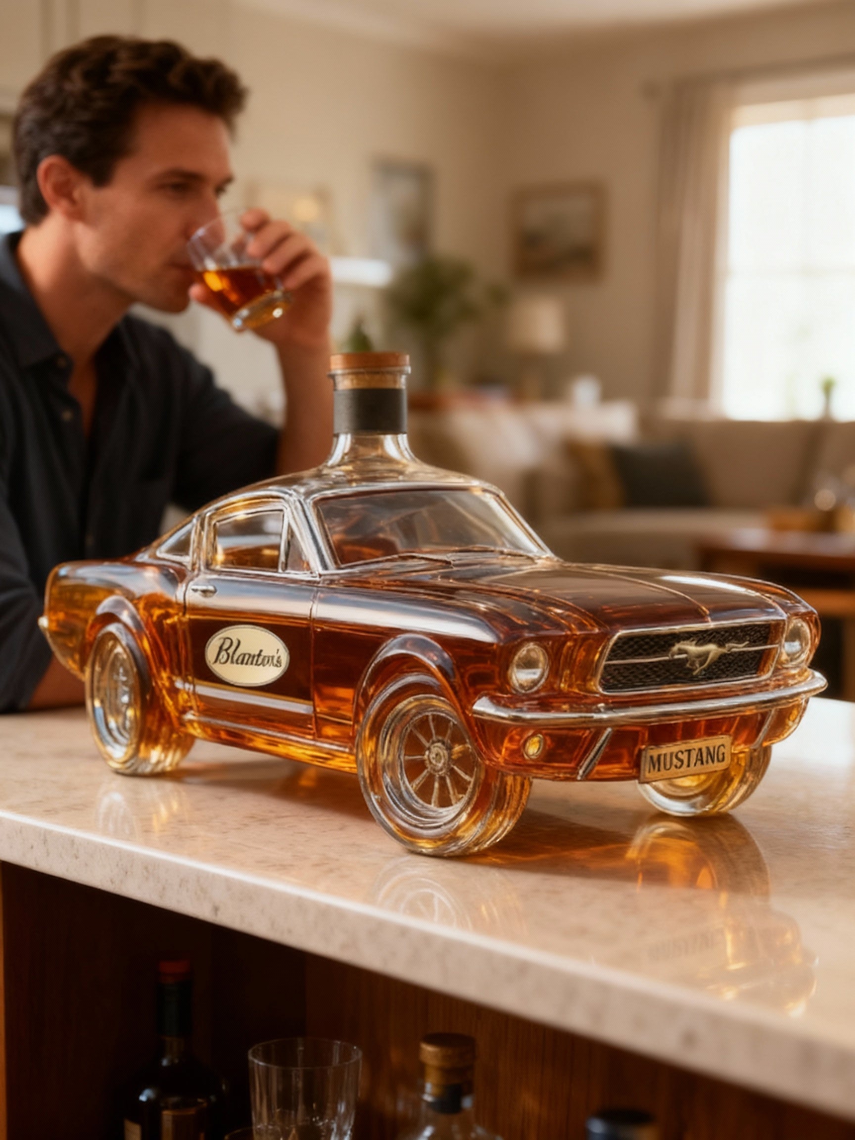 Whiskykaraf Auto Vorm Mustang voor Thuisbar Decoratief Accent 4