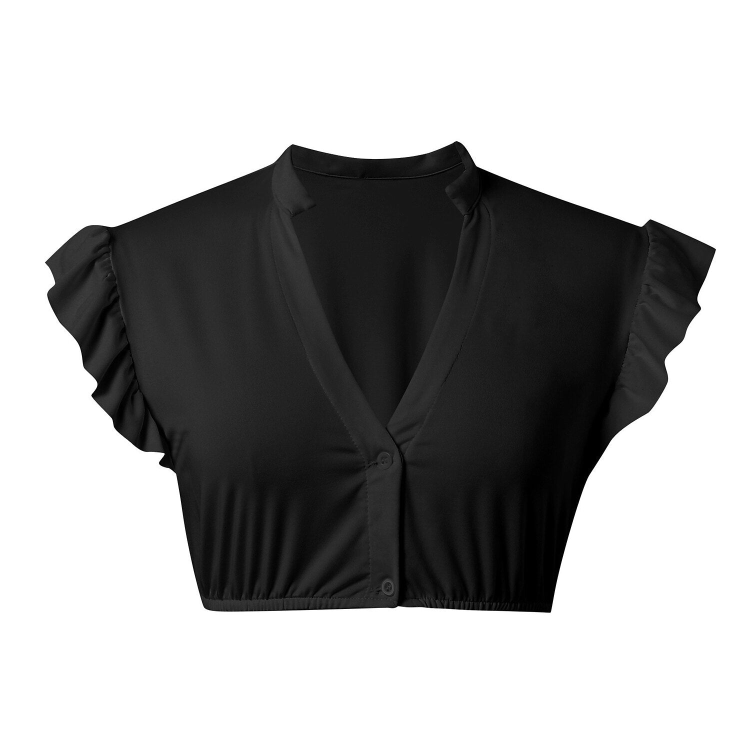 Witte Blouse Dames met Ruchesmouwen voor Feestelijke Gelegenheden 1