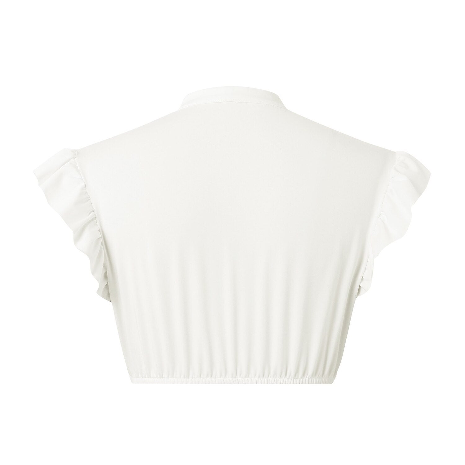 Witte Blouse Dames met Ruchesmouwen voor Feestelijke Gelegenheden 8