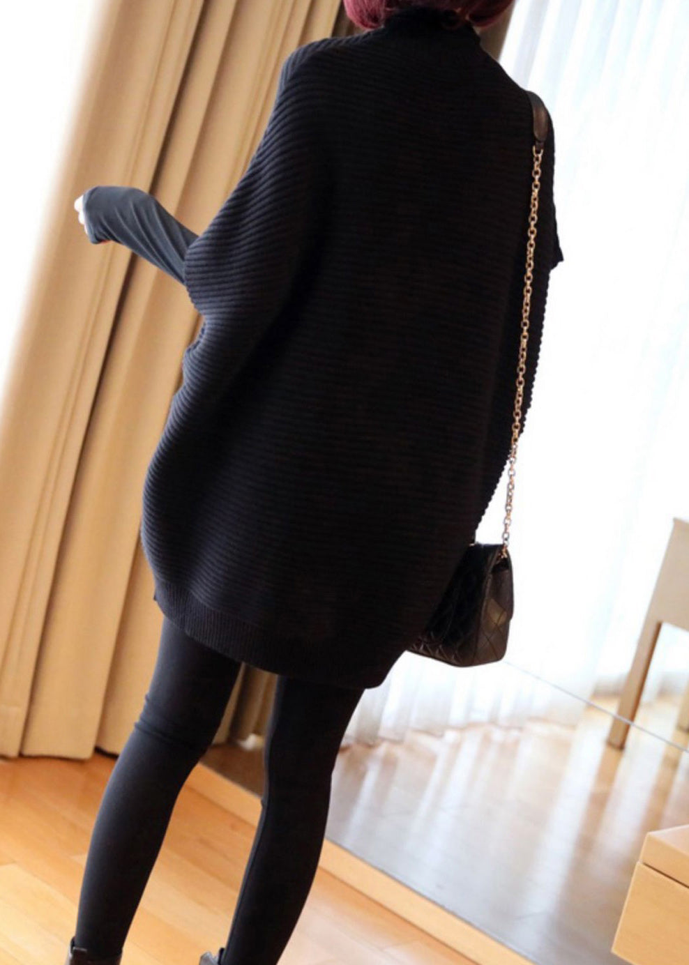 Zwart Dames Vest O-hals Met Patchwork Design voor Casual Herfststijl 5