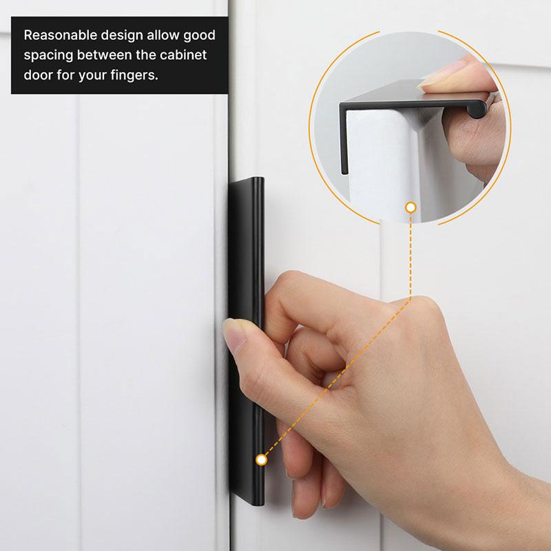 Zwarte Handgrepen Keukenkasten Vingerrand Stijl Modern Design 8