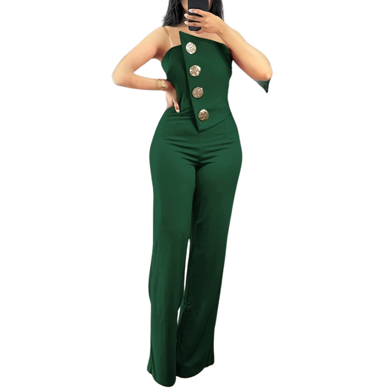 Asymmetrisch Bandeau Strapless Jumpsuit