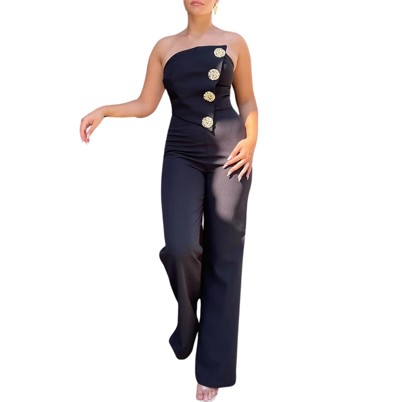 Asymmetrisch Bandeau Strapless Jumpsuit