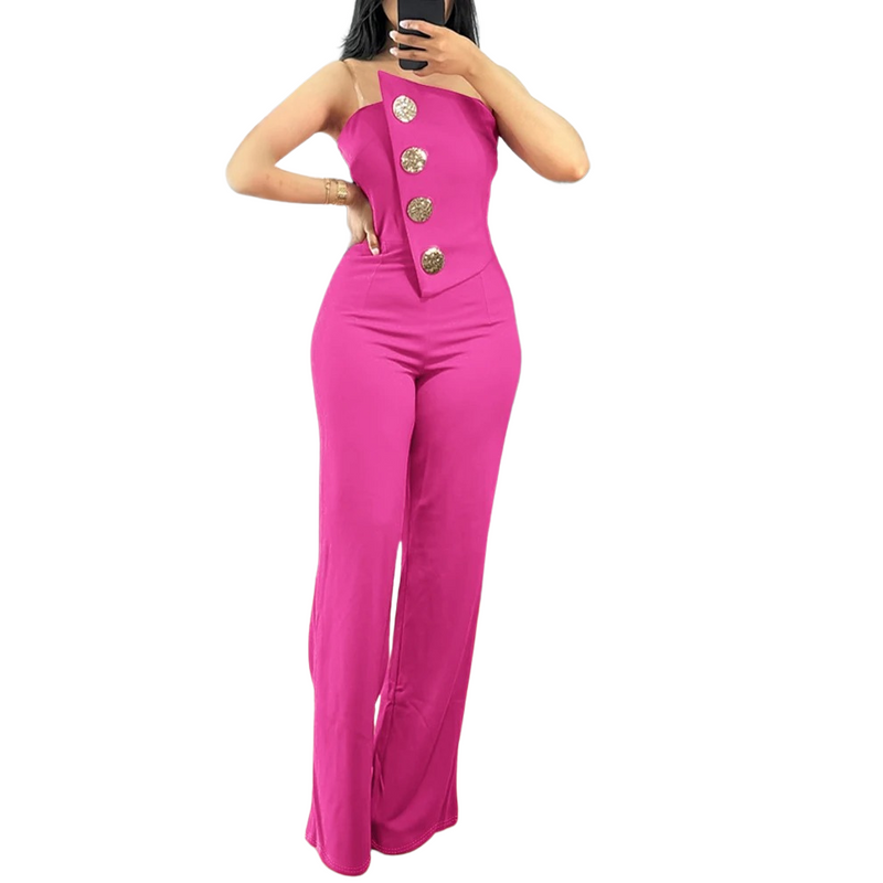 Asymmetrisch Bandeau Strapless Jumpsuit