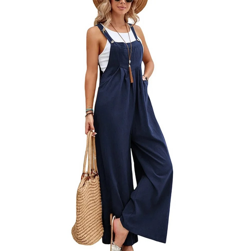 Baggy Bib-jumpsuit met wijde pijpen voor dames