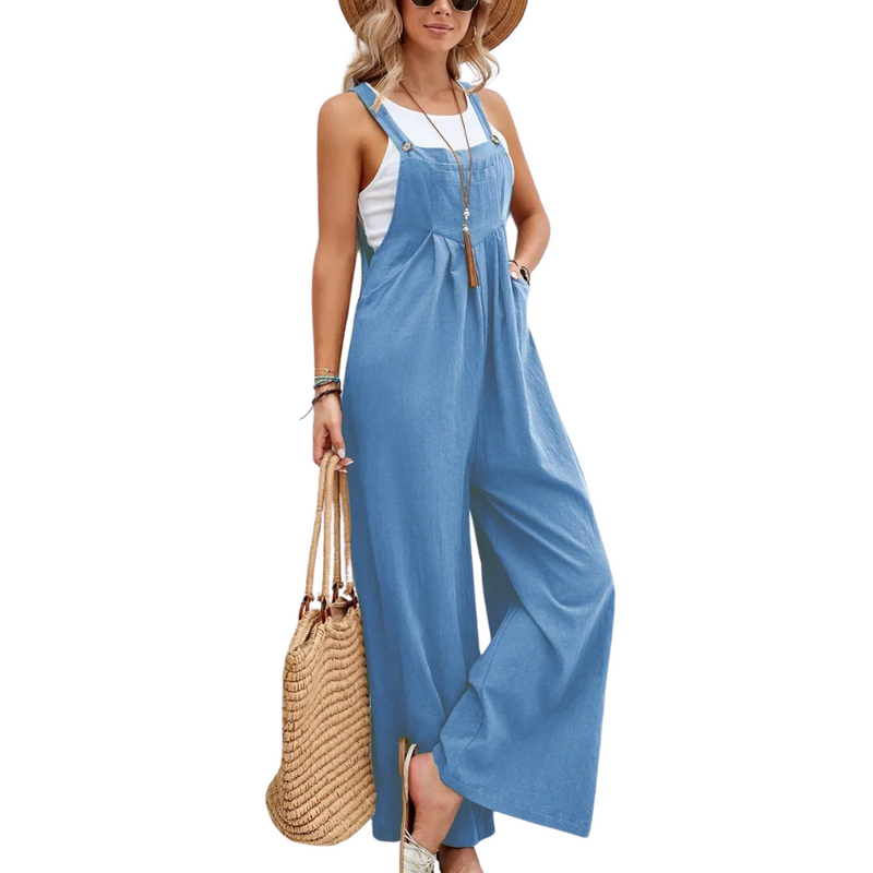 Baggy Bib-jumpsuit met wijde pijpen voor dames