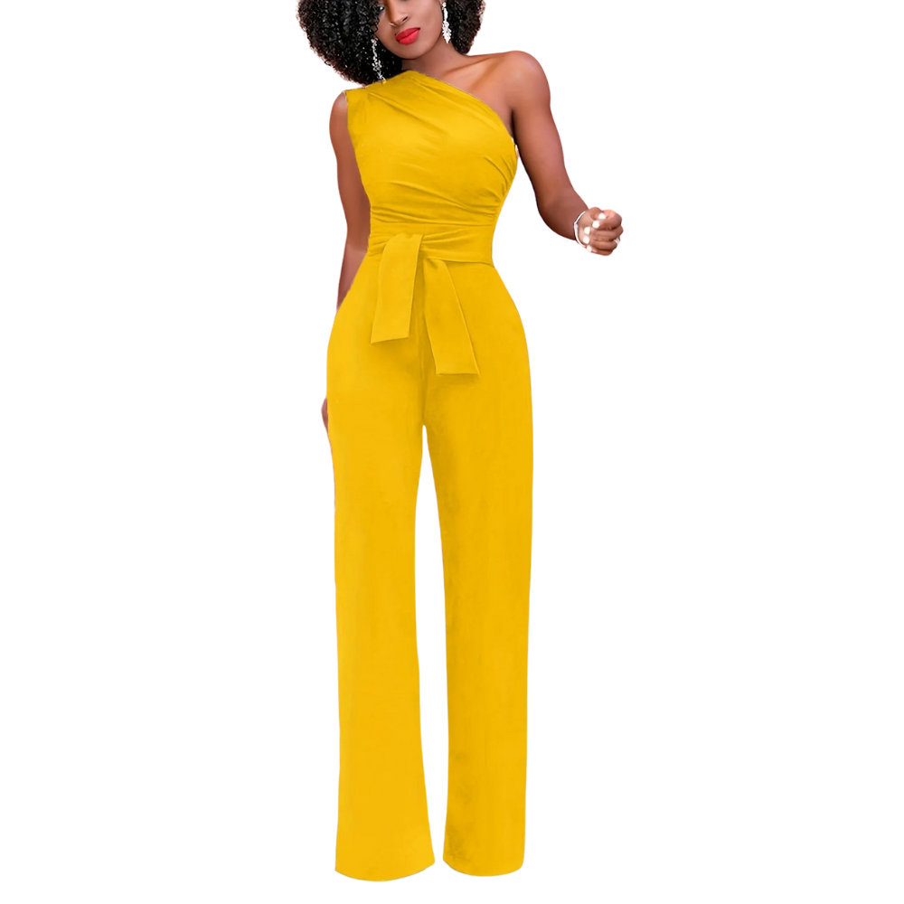 Bodycon-jumpsuit met één schouder