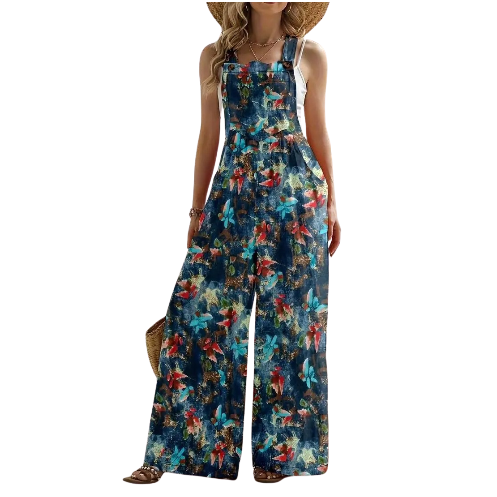Boheemse jumpsuit met wijde pijpen voor dames