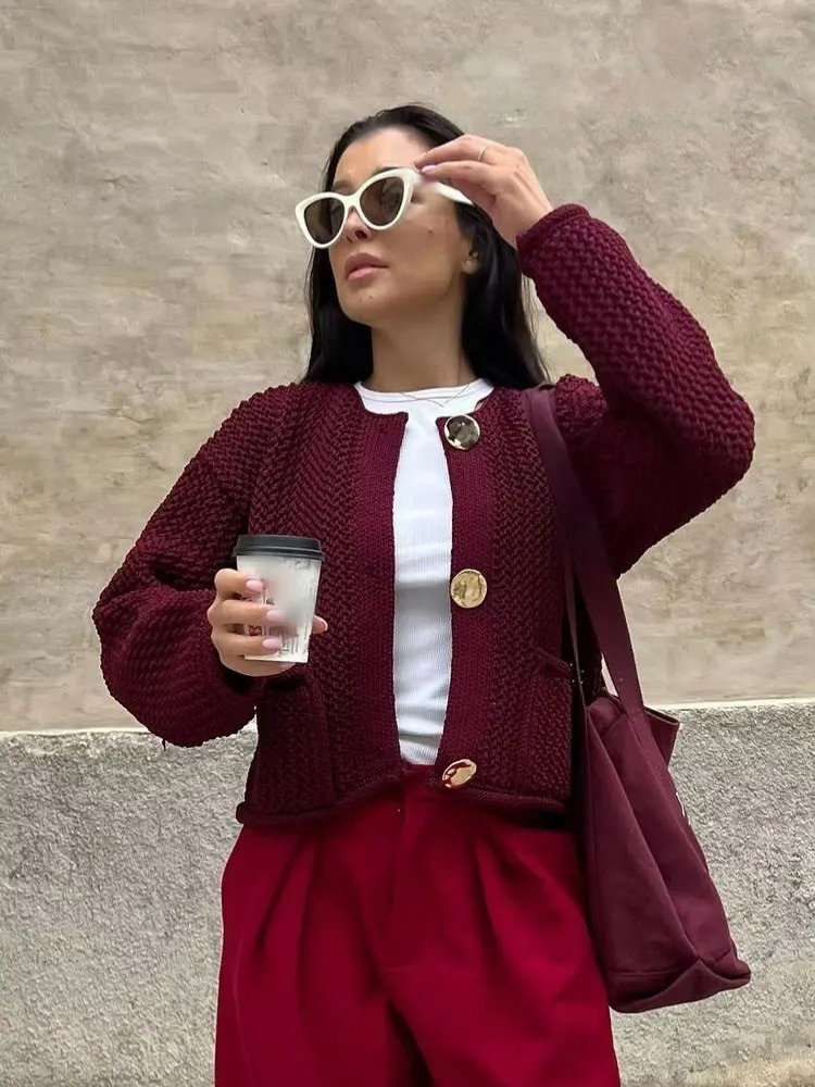 Dames Vintage Trui Cardigan