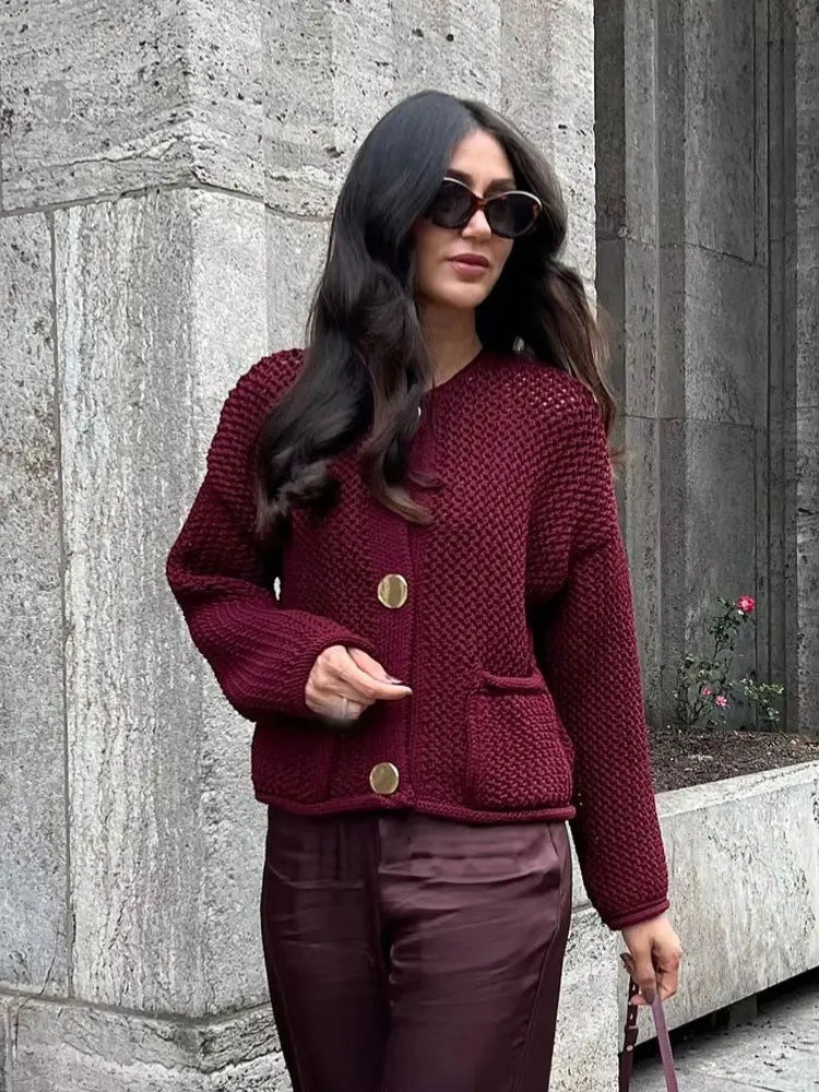 Dames Vintage Trui Cardigan