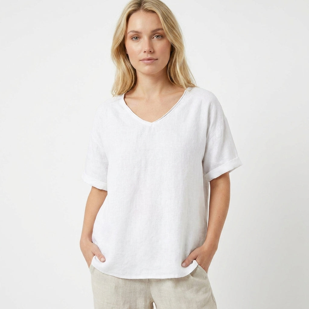 Dames Losvallende Top Ronde Hals Casual Stijl