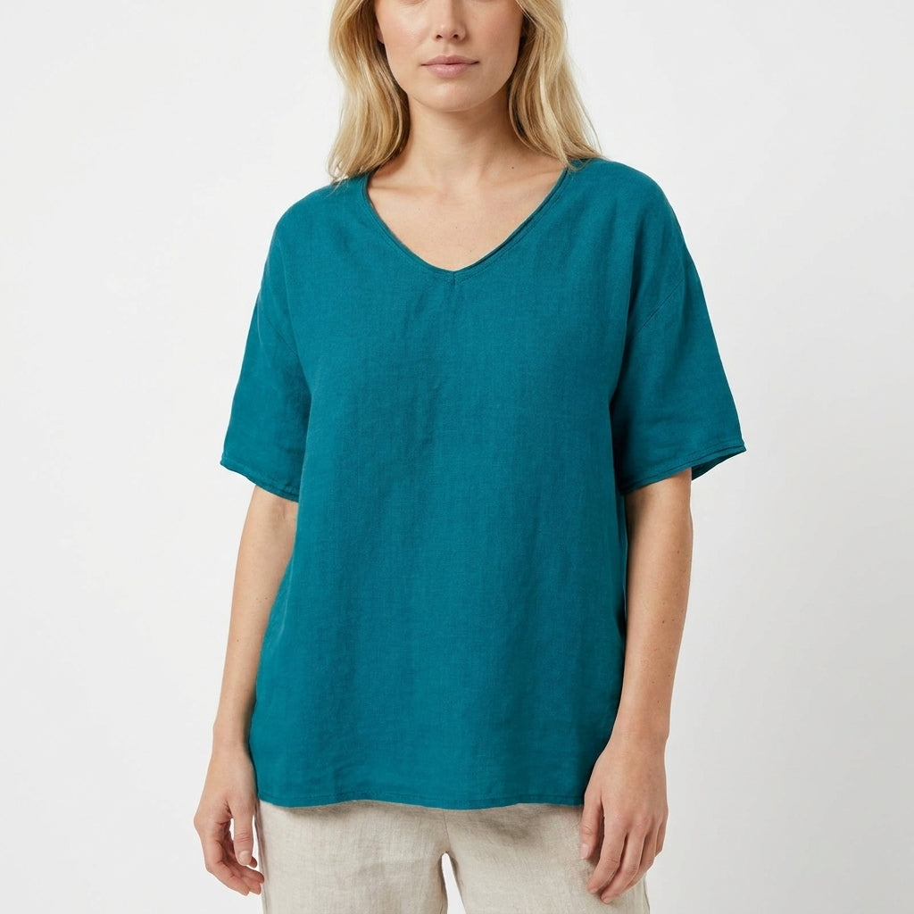 Dames Losvallende Top Ronde Hals Casual Stijl