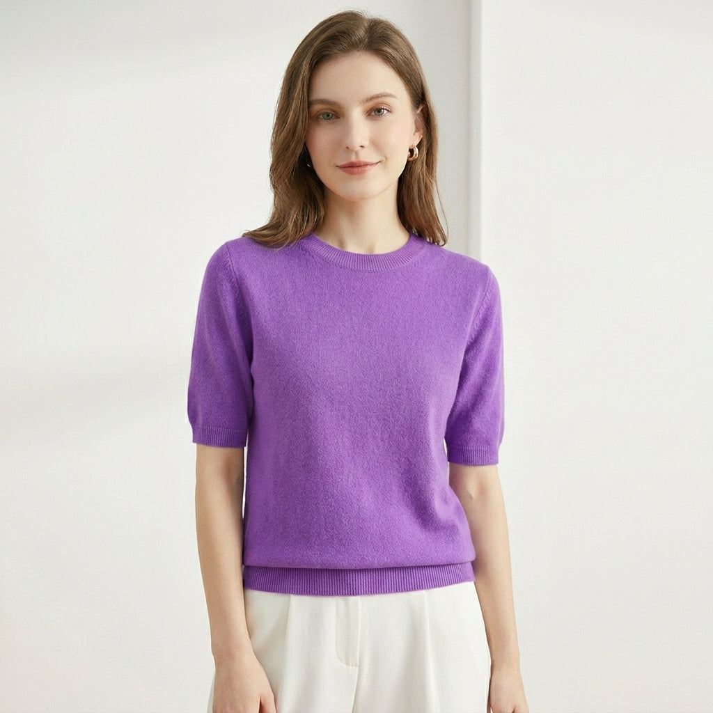 Dames Trui Korte Mouw O-Hals Tijdloos Design