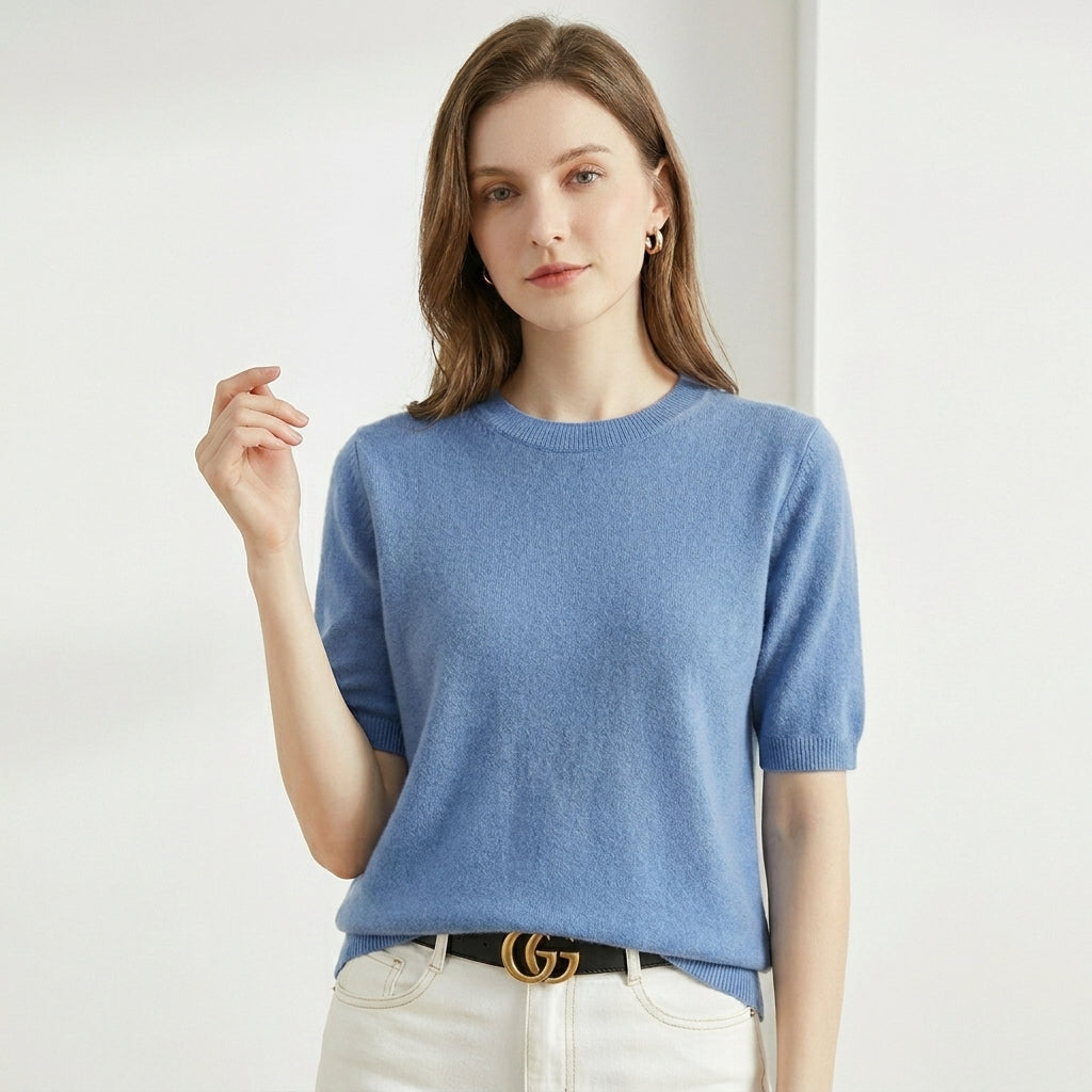 Dames Trui Korte Mouw O-Hals Tijdloos Design