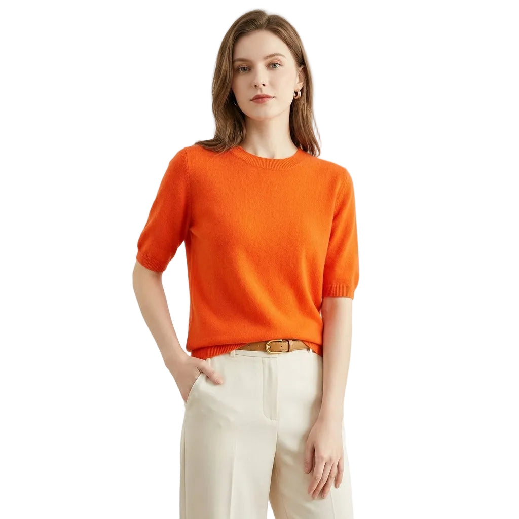 Dames Trui Korte Mouw O-Hals Tijdloos Design