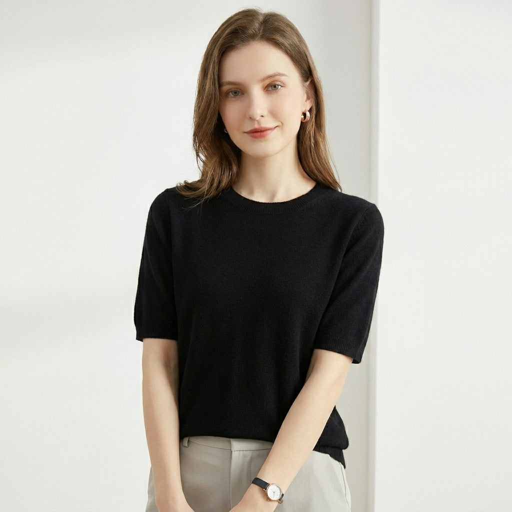 Dames Trui Korte Mouw O-Hals Tijdloos Design