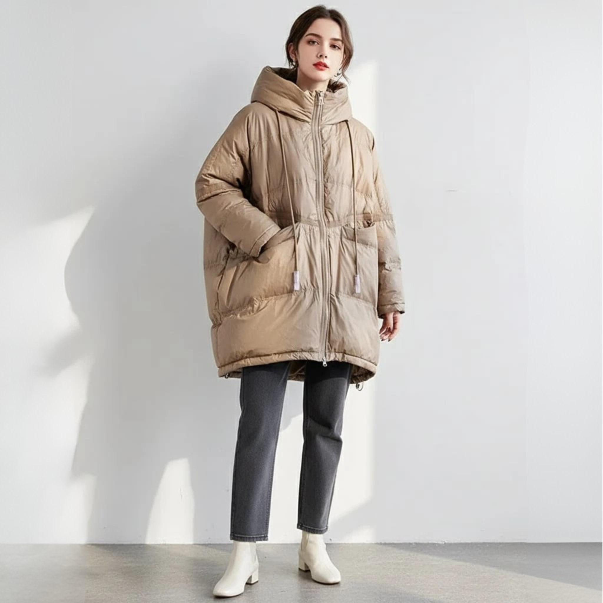 Dames Winter Parka Met Capuchon Casual Losse Pasvorm
