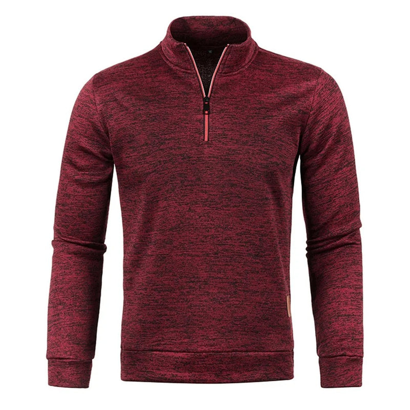 Heren Turtleneck Sweatshirt met halve rits