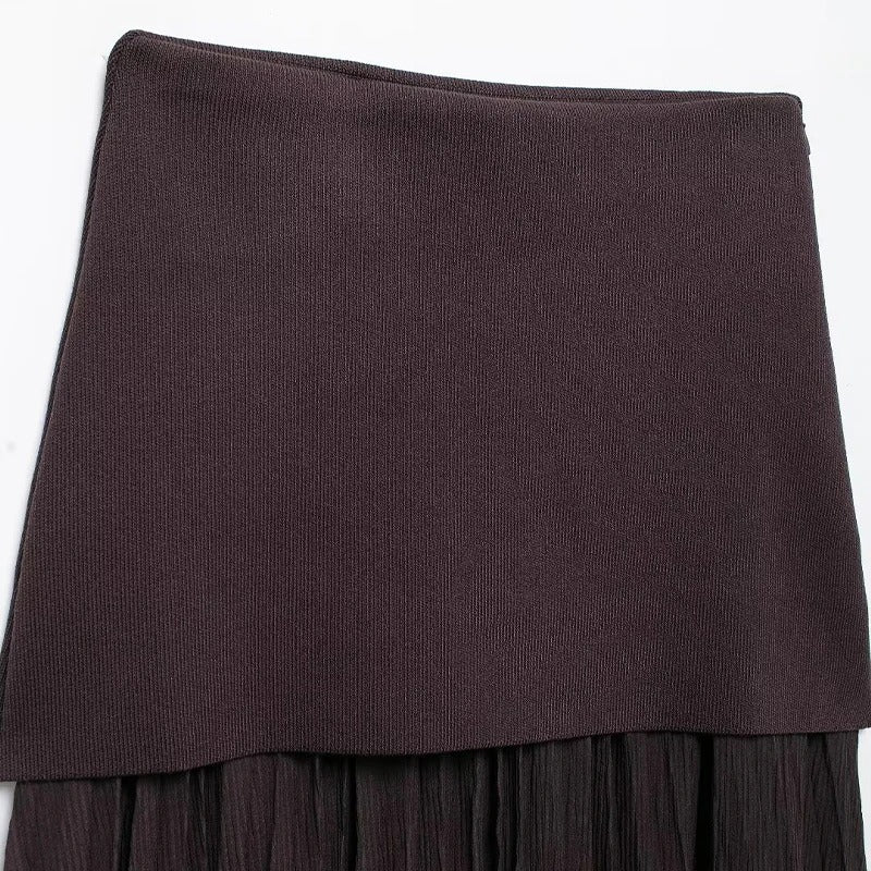 Dames Midirok met geplooide zijrits