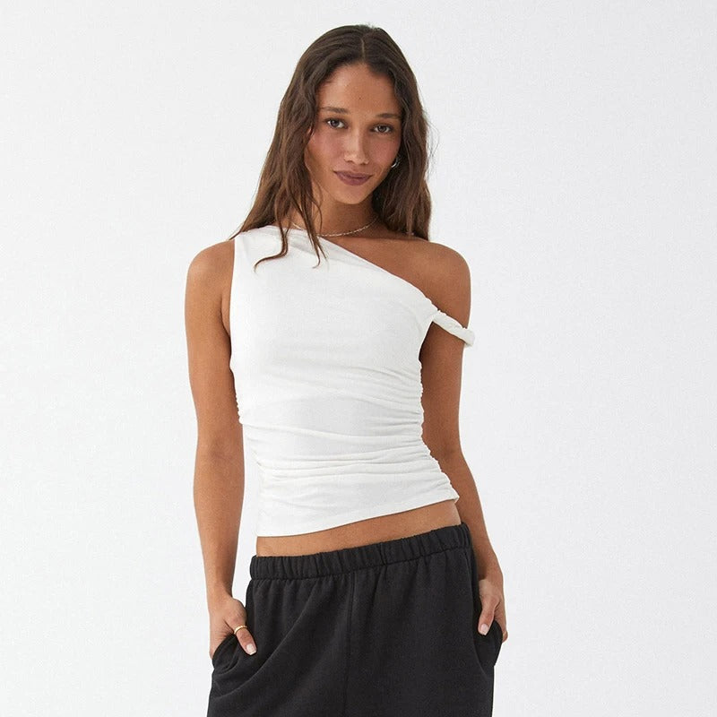 Off-shoulder crop tanktop voor dames
