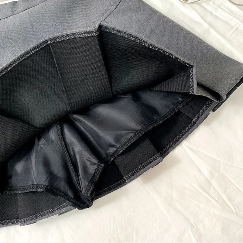 Vrouwen Geplooid Hoge Taille Minirok