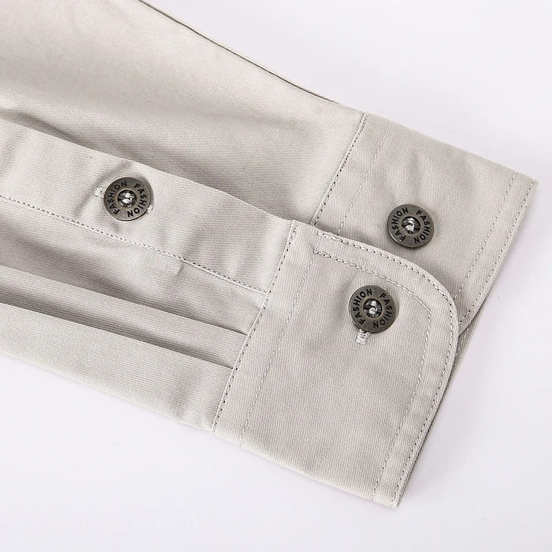 Heren katoenen cargoshirt