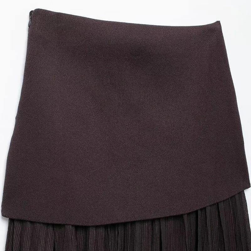 Dames Midirok met geplooide zijrits