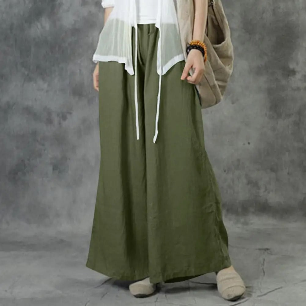 Casual Rechte Broek Met Wijde Pijpen Dames