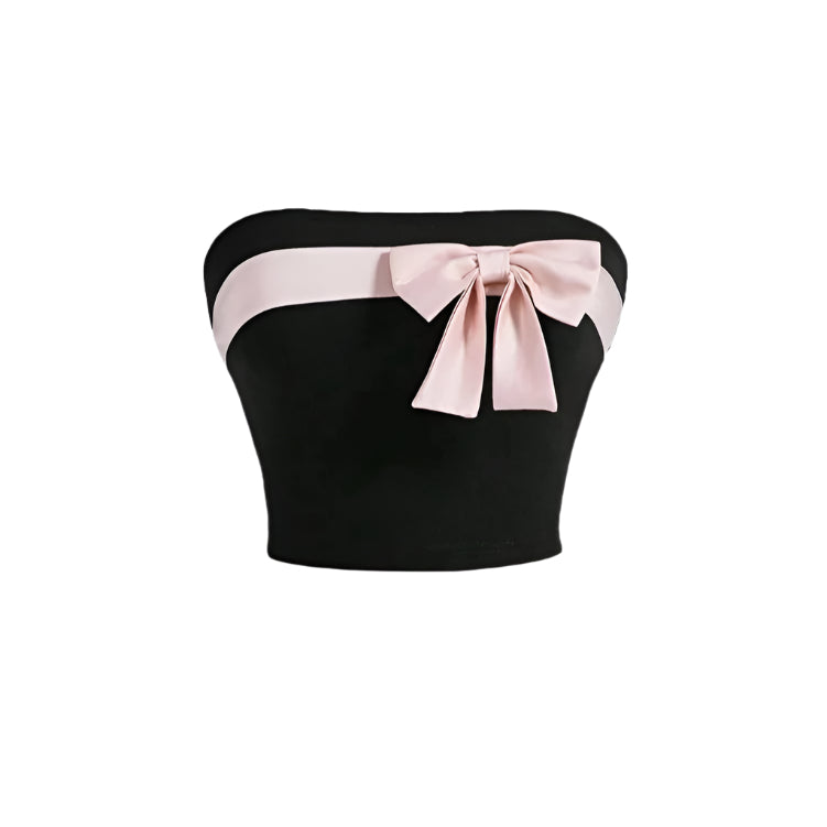 Strapless crop top met strik voor dames