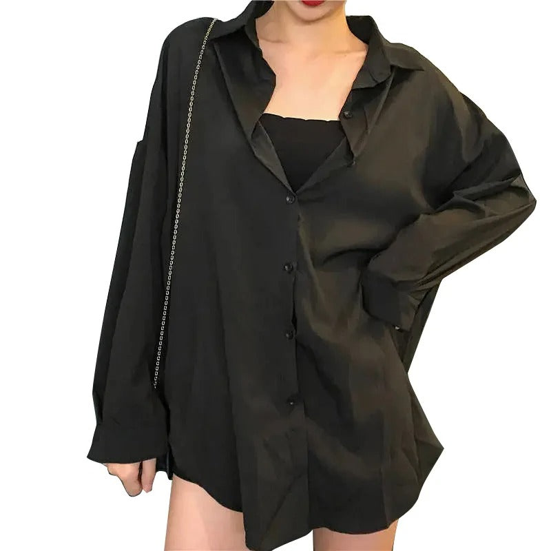 Oversized damesshirt met lange mouwen