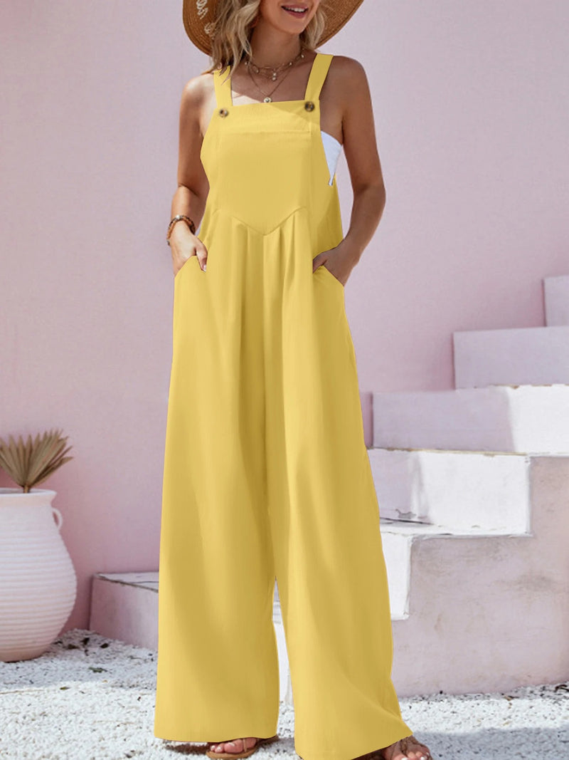 Effen gekleurde jumpsuit met jarretels