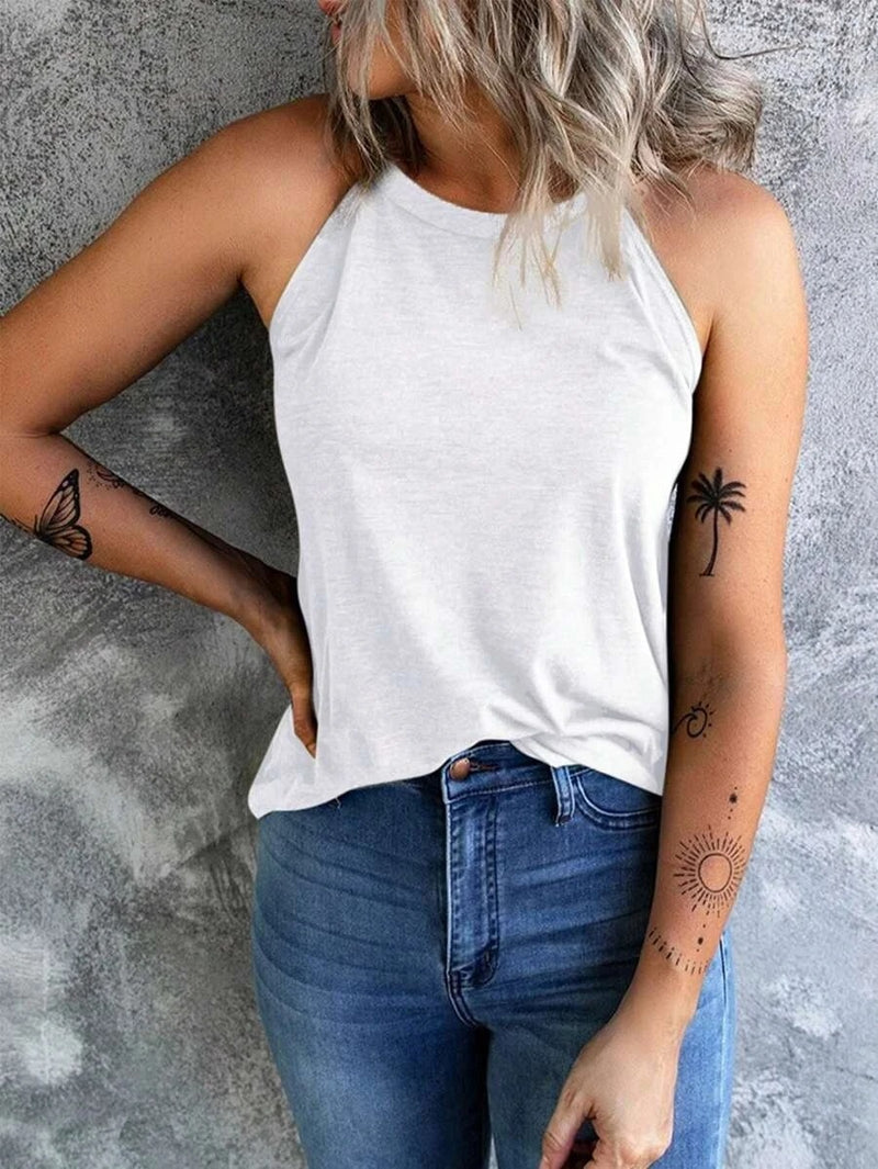 Dames mouwloze halter tanktop