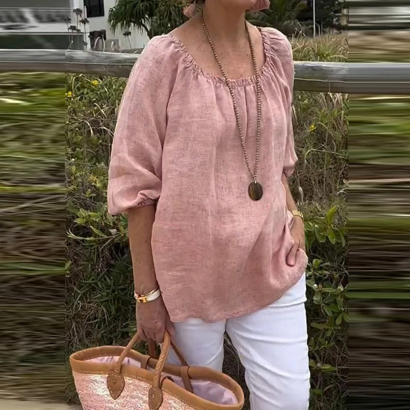 Vrouwen Halve Mouw Casual Los Blouse