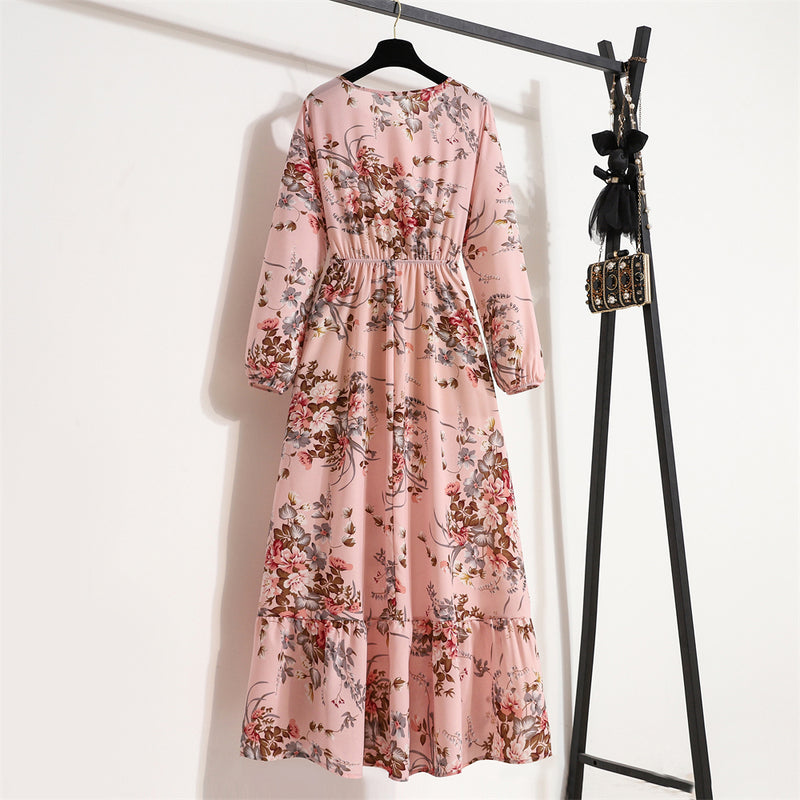 Bohemian chiffon maxi-jurk voor dames